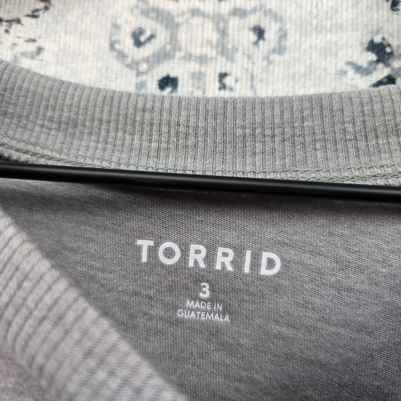 Torrid Signature Jersey Relaxed Crew Tee Plus Size Gray 3 - Picture 3 of 8